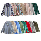 Striped satin long-sleeved shirt nowadaysfashion