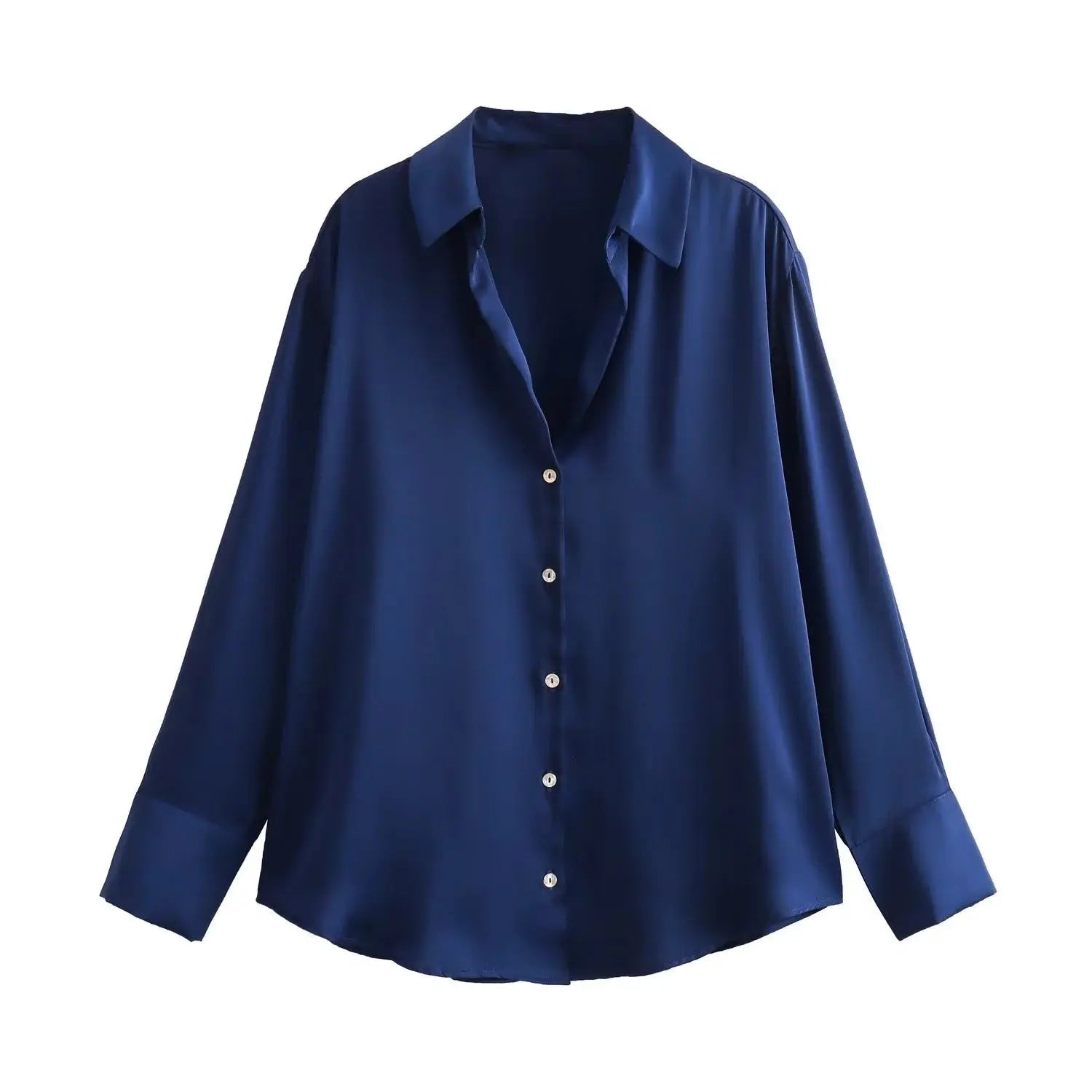 Striped satin long-sleeved shirt - Blade & Thread