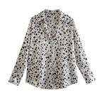 Striped satin long-sleeved shirt nowadaysfashion