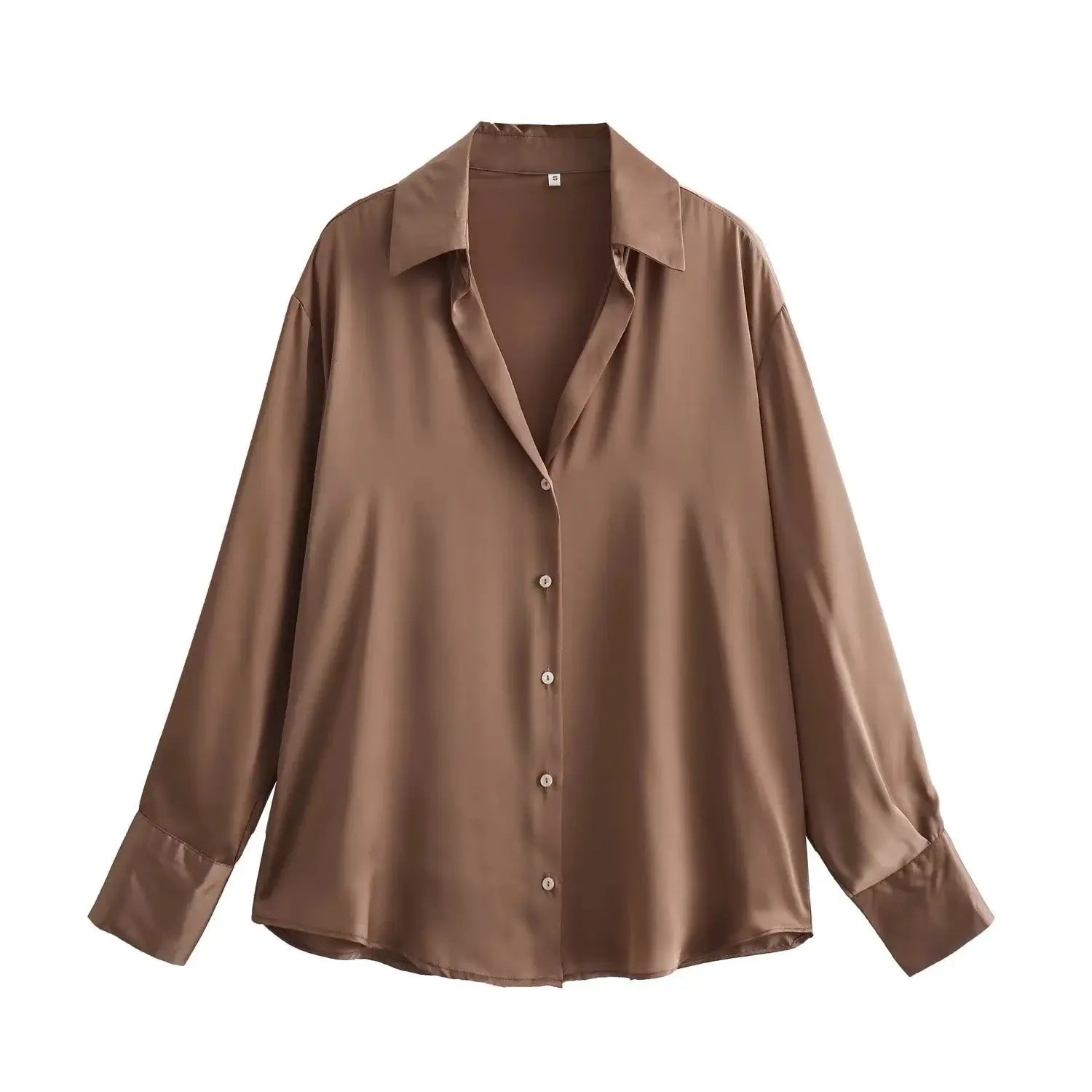 Striped satin long-sleeved shirt - Blade & Thread