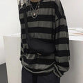 Striped Shirt Blouse Harajuku Couple Tops Woman T-Shirt Spring Long Sleeve Gothic Shirts nowadaysfashion