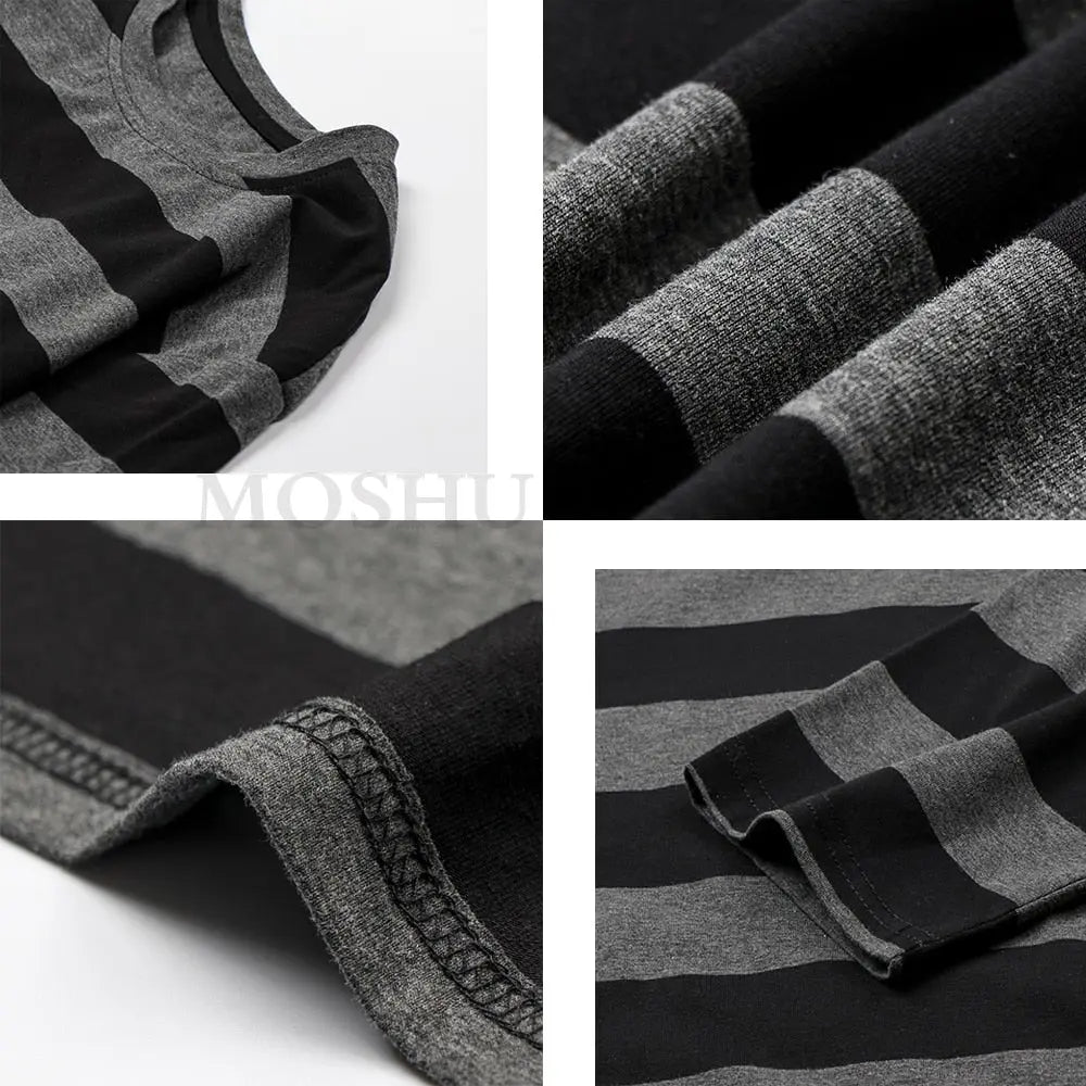 Striped Shirt Blouse Harajuku Couple Tops Woman T-Shirt Spring Long Sleeve Gothic Shirts - Blade & Thread