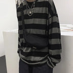 Striped Shirt Blouse Harajuku Couple Tops Woman T-Shirt Spring Long Sleeve Gothic Shirts nowadaysfashion