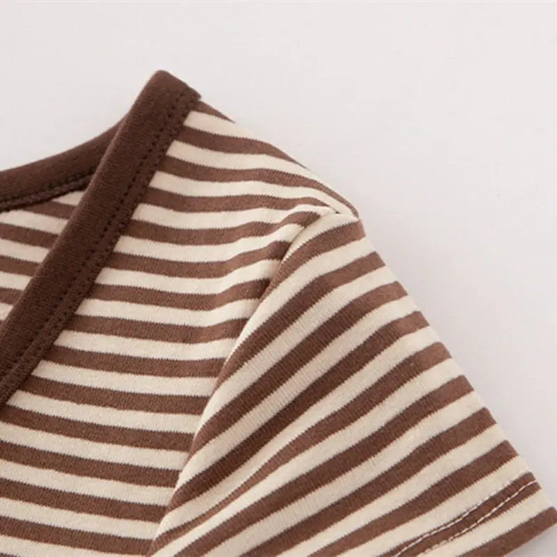 Striped Soft Cotton T-shirt 2022 Summer Fashion Slim O Neck Streetwear Tees Women Chic Tops nowadaysfashion