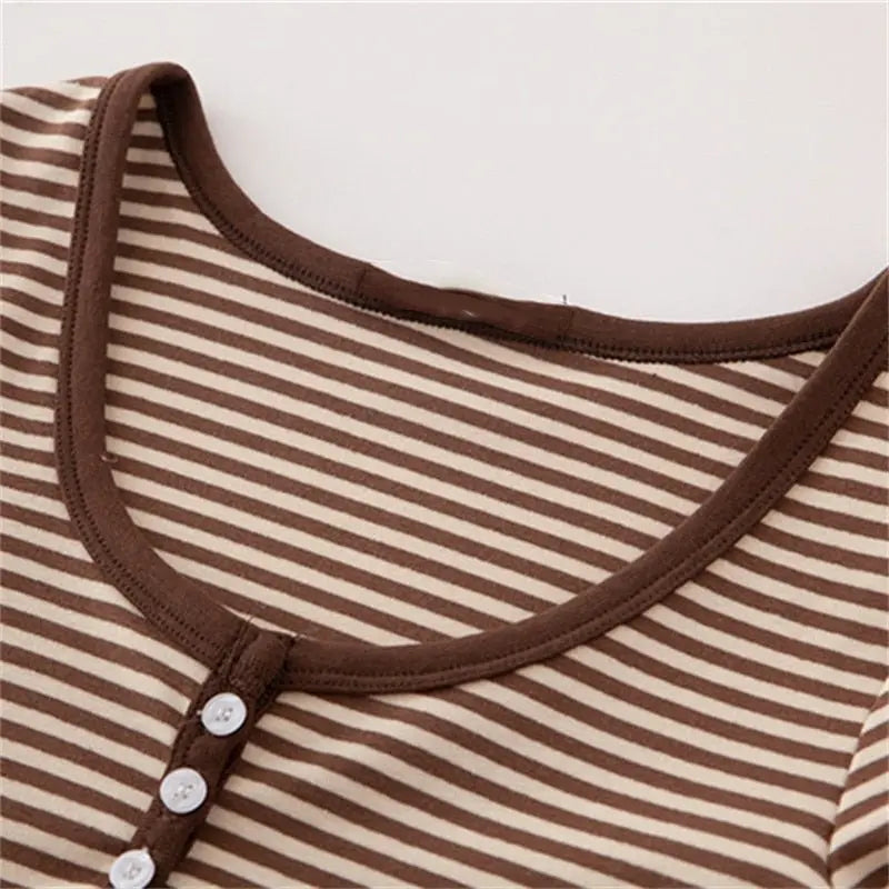 Striped Soft Cotton T-shirt 2022 Summer Fashion Slim O Neck Streetwear Tees Women Chic Tops - Blade & Thread