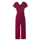 Summer 2022 Streetwear V-neck Jumpsuit Beach Elegant Party One Piece Black Rompers nowadaysfashion