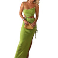 Summer Beach Casual Sexy Hollow Backless Tie Up Slip Dress nowadaysfashion
