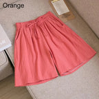 Summer Cotton Linen Loose Women's Shorts Casual Straight Short Pants Harajuku nowadaysfashion