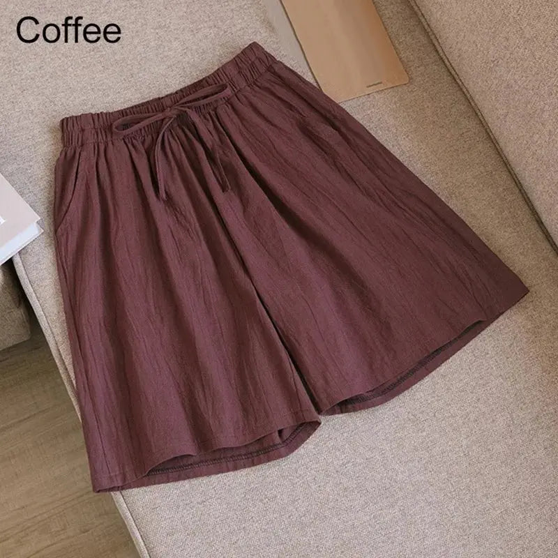 Summer Cotton Linen Loose Women's Shorts Casual Straight Short Pants Harajuku nowadaysfashion