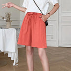 Summer Cotton Linen Loose Women's Shorts Casual Straight Short Pants Harajuku nowadaysfashion