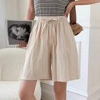 Summer Cotton Linen Loose Women's Shorts Casual Straight Short Pants Harajuku nowadaysfashion