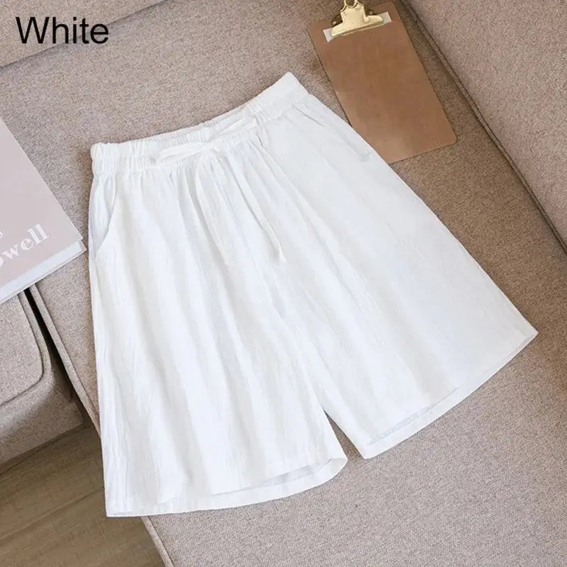 Summer Cotton Linen Loose Women's Shorts Casual Straight Short Pants Harajuku nowadaysfashion