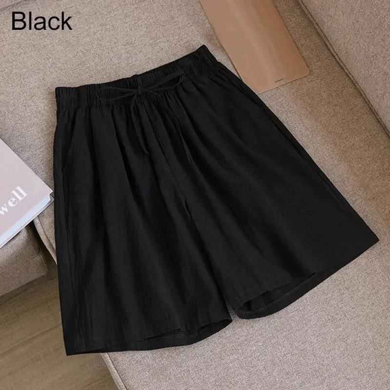 Summer Cotton Linen Loose Women's Shorts Casual Straight Short Pants Harajuku - Blade & Thread