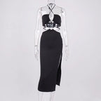 Summer Dress For Women Sexy Cutout Lace-up High Slit Maxi Long Dresses nowadaysfashion
