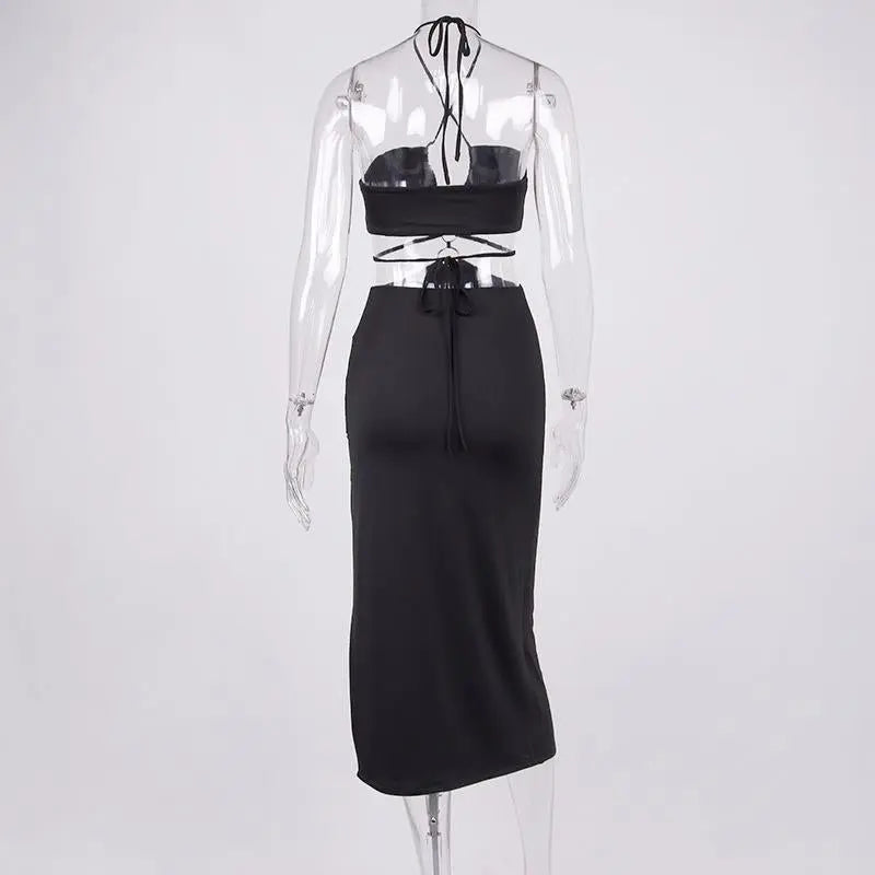Summer Dress For Women Sexy Cutout Lace-up High Slit Maxi Long Dresses - Blade & Thread