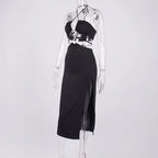 Summer Dress For Women Sexy Cutout Lace-up High Slit Maxi Long Dresses nowadaysfashion