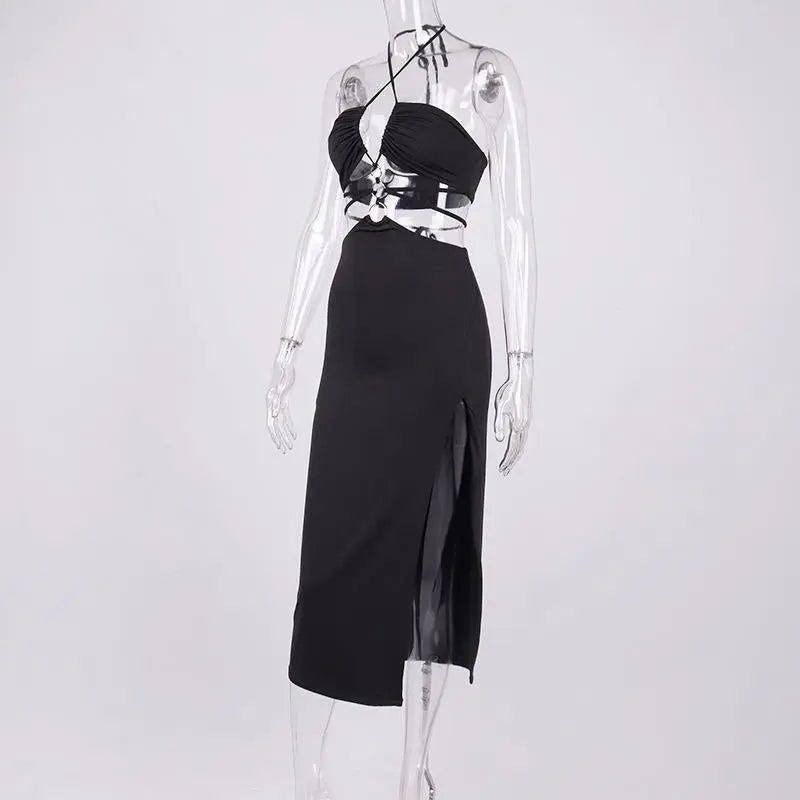 Summer Dress For Women Sexy Cutout Lace-up High Slit Maxi Long Dresses nowadaysfashion