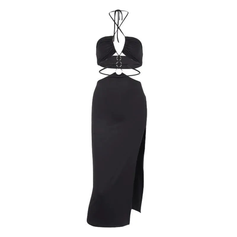 Summer Dress For Women Sexy Cutout Lace-up High Slit Maxi Long Dresses - Blade & Thread
