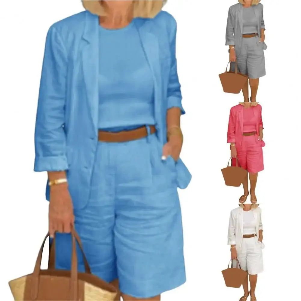 Summer Fashion Solid Color Two Piece Set - Blade & Thread