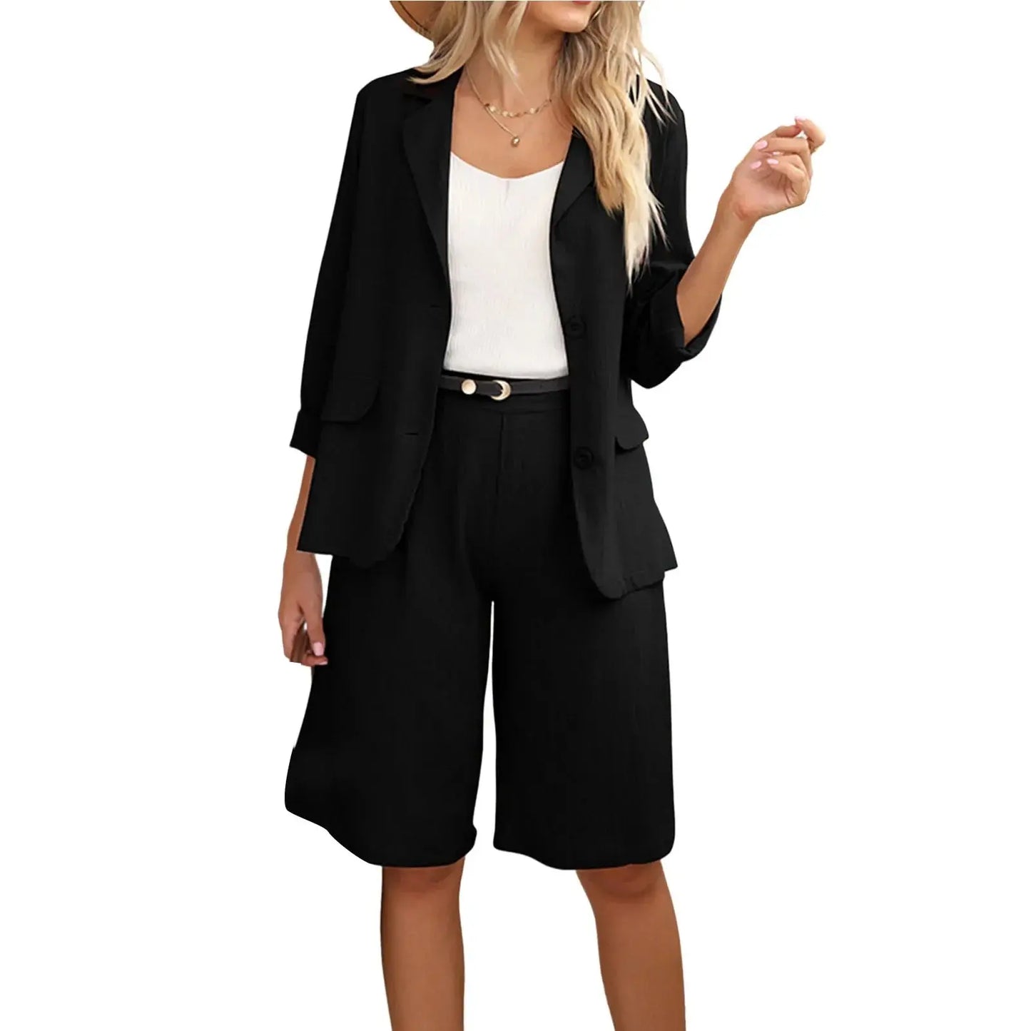 Summer Fashion Solid Color Two Piece Set - Blade & Thread