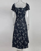 Summer Floral Off Shoulder Puff Sleeve Maxi Dress nowadaysfashion