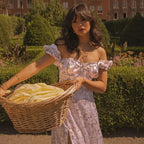 Summer Floral Off Shoulder Puff Sleeve Maxi Dress nowadaysfashion