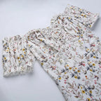 Summer Floral Off Shoulder Puff Sleeve Maxi Dress nowadaysfashion