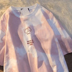 Summer Full Print Cartoon Bear Kawaii Short-Sleeved  T-Shirt Loose Harajuku Casual nowadaysfashion