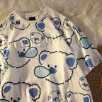 Summer Full Print Cartoon Bear Kawaii Short-Sleeved  T-Shirt Loose Harajuku Casual nowadaysfashion
