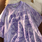 Summer Full Print Cartoon Bear Kawaii Short-Sleeved  T-Shirt Loose Harajuku Casual nowadaysfashion