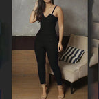 Summer jumpsuit Ladies Sling sleeveless Black Sexy Jumpsuit V-neck Cloth nowadaysfashion