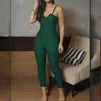 Summer jumpsuit Ladies Sling sleeveless Black Sexy Jumpsuit V-neck Cloth nowadaysfashion