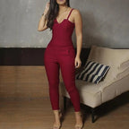 Summer jumpsuit Ladies Sling sleeveless Black Sexy Jumpsuit V-neck Cloth nowadaysfashion