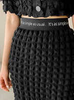 Summer Ladies 2 Pieces Skirt Set Short Sleeve Single-breasted Tops & High Waist nowadaysfashion