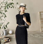 Summer Ladies 2 Pieces Skirt Set Short Sleeve Single-breasted Tops & High Waist nowadaysfashion