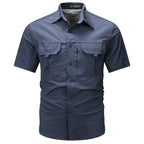 Summer Men Short Sleeve Shirt Men Breathable Tactical Work Shirt Tops Outdoor Casual Quick Dry Multi-pocket Camping Cargo Shirts Men Cloth Factory Store