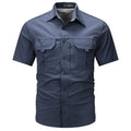 Summer Men Short Sleeve Shirt Men Breathable Tactical Work Shirt Tops Outdoor Casual Quick Dry Multi-pocket Camping Cargo Shirts Men Cloth Factory Store