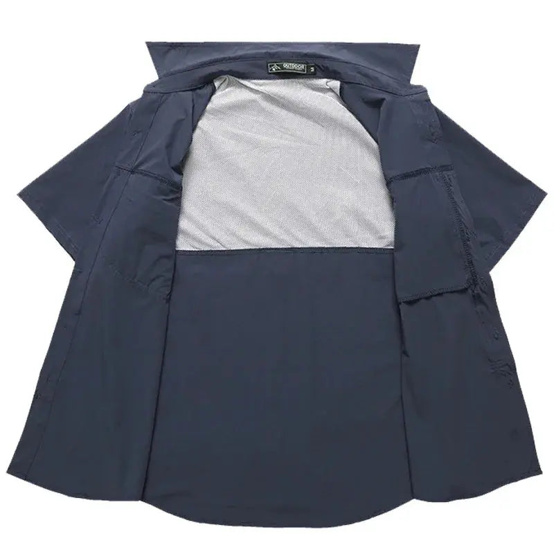 Summer Men Short Sleeve Shirt Men Breathable Tactical Work Shirt Tops Outdoor Casual Quick Dry Multi-pocket Camping Cargo Shirts Men Cloth Factory Store