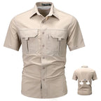 Summer Men Short Sleeve Shirt Men Breathable Tactical Work Shirt Tops Outdoor Casual Quick Dry Multi-pocket Camping Cargo Shirts Men Cloth Factory Store