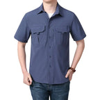 Summer Men Short Sleeve Shirt Men Breathable Tactical Work Shirt Tops Outdoor Casual Quick Dry Multi-pocket Camping Cargo Shirts Men Cloth Factory Store