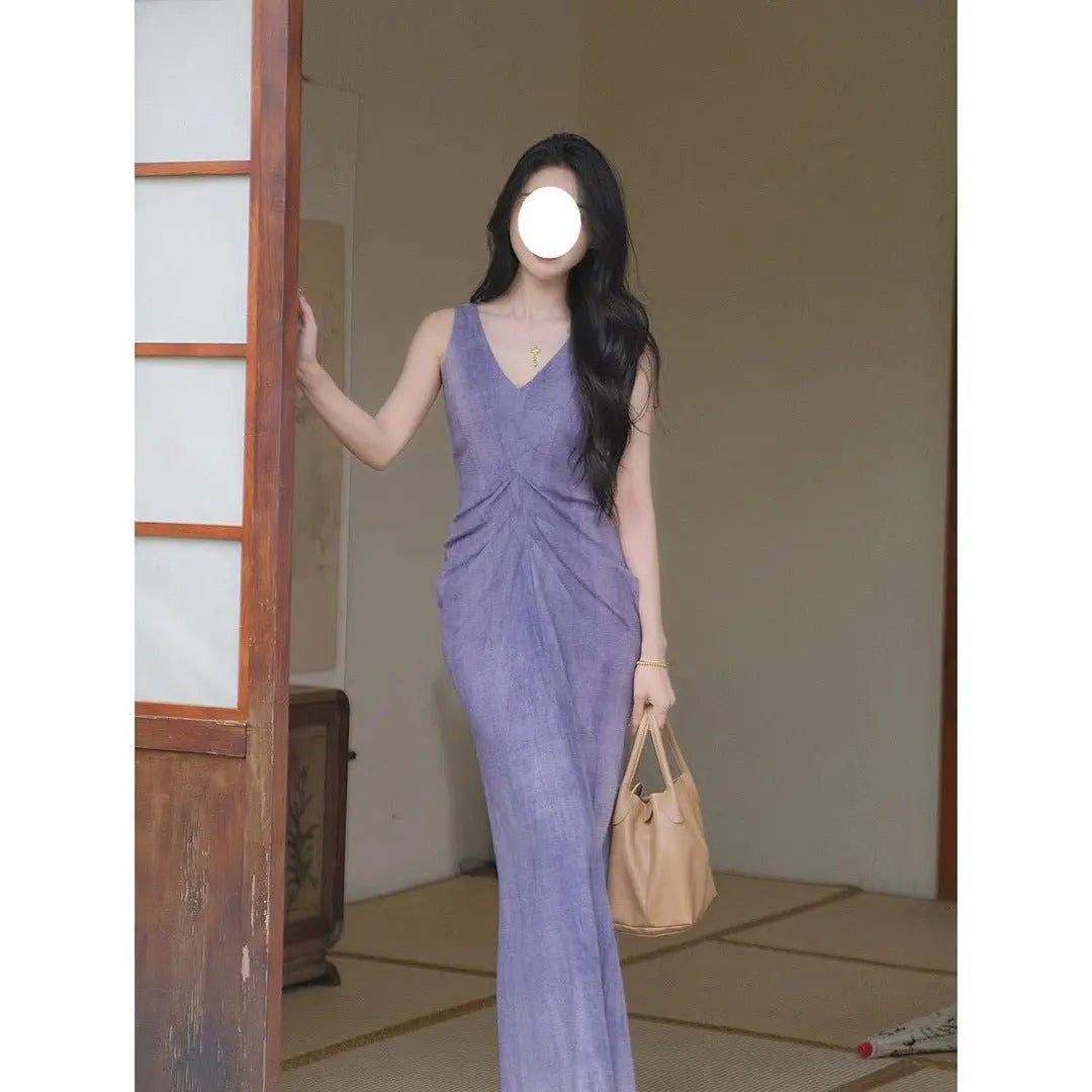 Summer New Chinese Style High-end Linen Sleeveless Dress - Blade & Thread