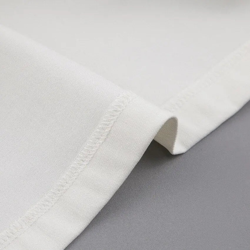 Summer Puff Short Sleeve Dress O-neck Office Lady Solid Color A-line Dress - Blade & Thread