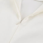 Summer Puff Short Sleeve Dress O-neck Office Lady Solid Color A-line Dress nowadaysfashion