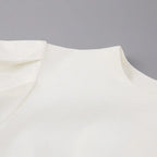Summer Puff Short Sleeve Dress O-neck Office Lady Solid Color A-line Dress nowadaysfashion