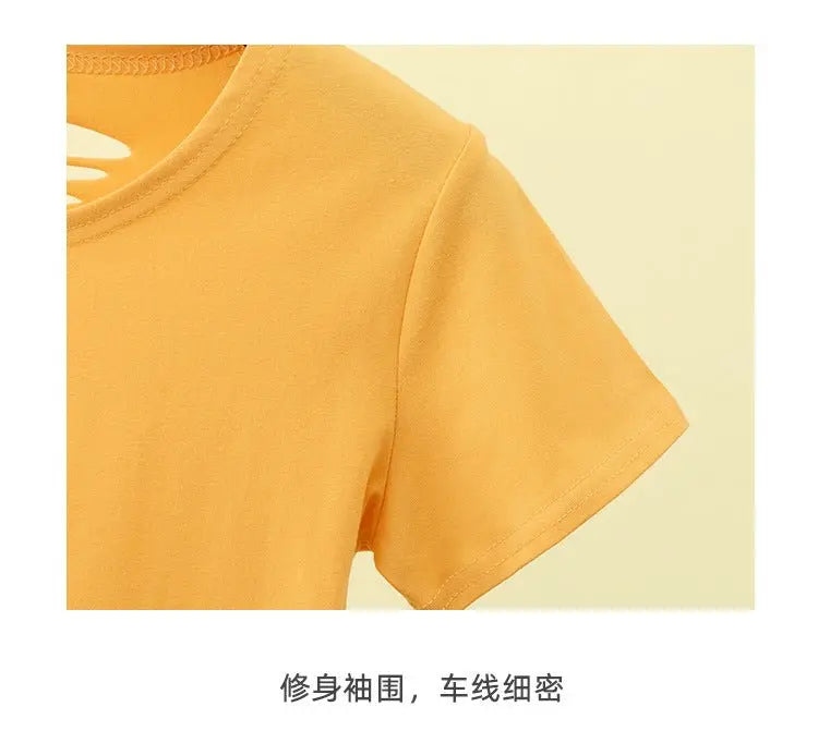 Summer ripped tight backless high waist T-shirt - Blade & Thread