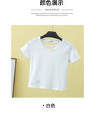 Summer ripped tight backless high waist T-shirt nowadaysfashion