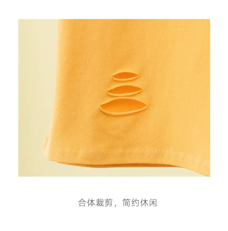 Summer ripped tight backless high waist T-shirt - Blade & Thread