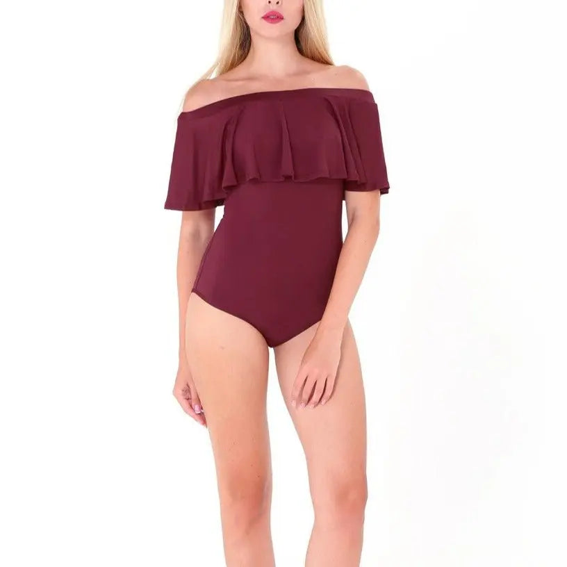 Summer Ruffles Off Shoulder Bodysuit Women Combinaison Femme Backless Sexy Jumpsuit nowadaysfashion