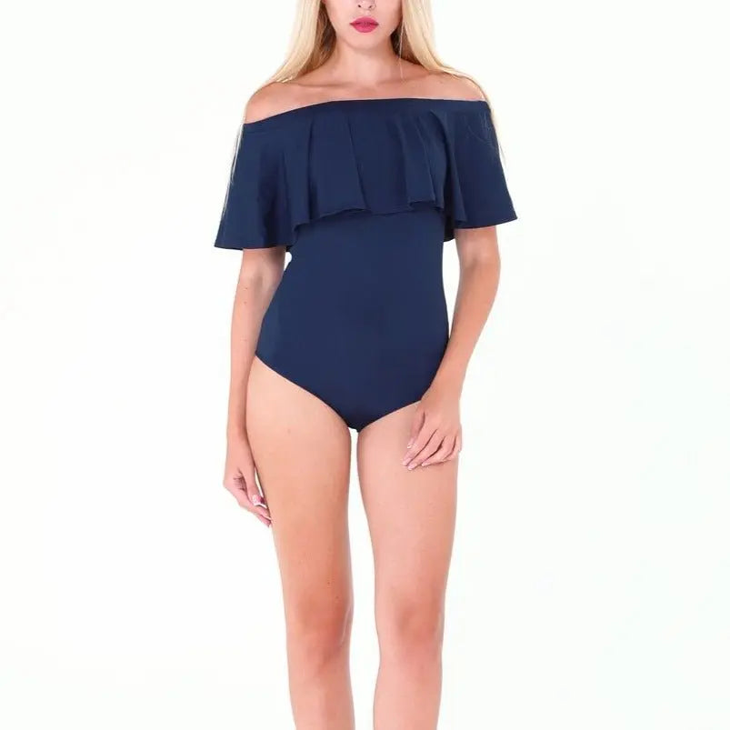 Summer Ruffles Off Shoulder Bodysuit Women Combinaison Femme Backless Sexy Jumpsuit nowadaysfashion