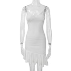 Summer Sexy Bodycon Dress for Women V Neck Elegant Ruffles nowadaysfashion